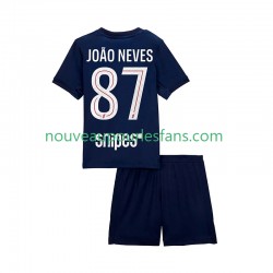 Maillot Paris Saint-Germain Joao Neves 87 Enfant Tenue Domicile 2025-2026 Manche Courte