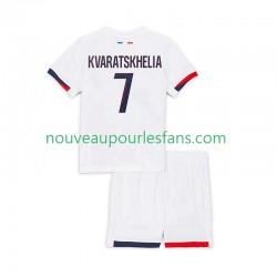 Maillot Paris Saint-Germain Khvicha Kvaratskhelia 7 Enfant Tenue Extérieur 2025-2026 Manche Courte