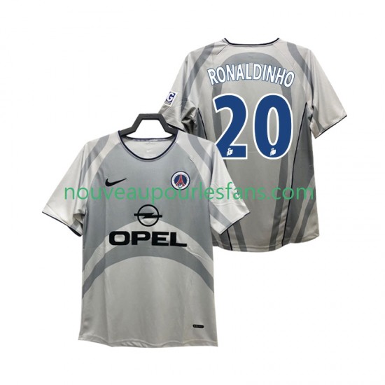 Maillot Paris Saint-Germain RONALDINHO 20 2001 Rétro Homme Tenue Extérieur 2002 Manche Courte
