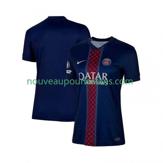Maillot Paris Saint-Germain Femme Tenue Domicile 2025-2026 Manche Courte