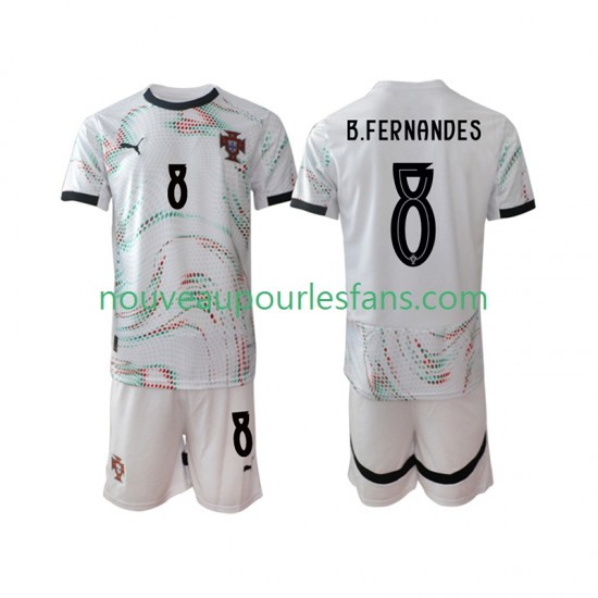 Maillot Portugal Bruno Fernandes 8 Enfant Tenue Extérieur 2025-2026 Manche Courte