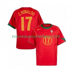 Maillot Portugal Cristiano Ronaldo 17 2004 Rétro Homme Tenue Domicile Manche Courte