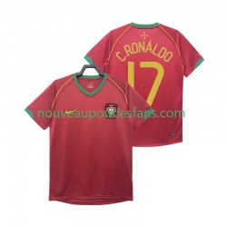 Maillot Portugal Crstiano Ronaldo 17 Rétro Homme Tenue Domicile 2006 Manche Courte