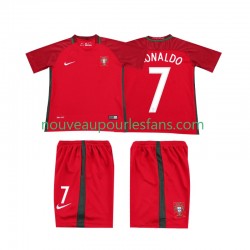 Maillot Portugal RONALDO 7 2016 Rétro Enfant Tenue Domicile Manche Courte