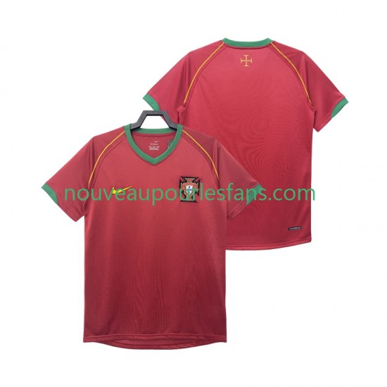 Maillot Portugal Rétro Homme Tenue Domicile 2006 Manche Courte