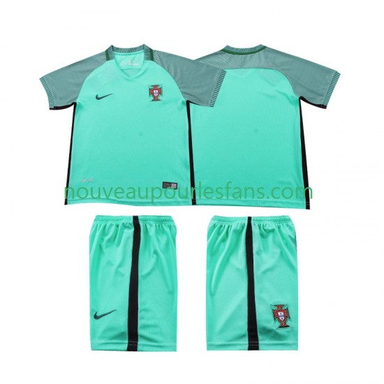 Maillot Portugal 2016 Rétro Enfant Tenue Extérieur Manche Courte