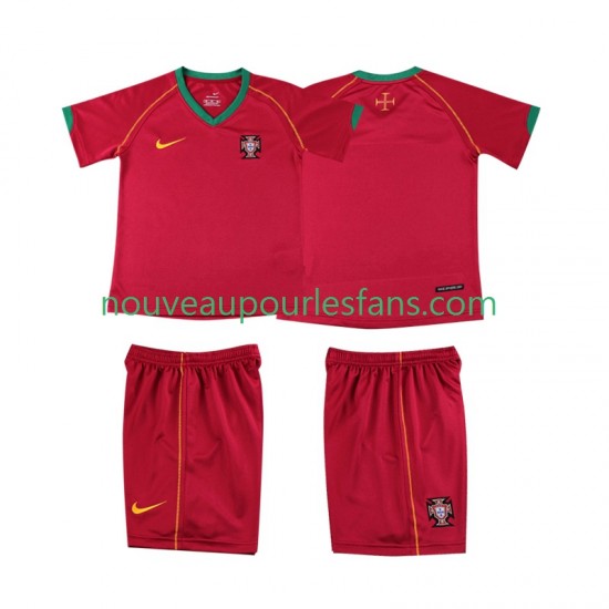 Maillot Portugal Rétro Enfant Tenue Domicile 2006 Manche Courte