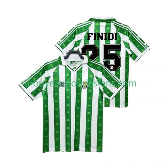 Maillot Real Betis FINIDI 25 1996 1997 Rétro Homme Tenue Domicile Manche Courte