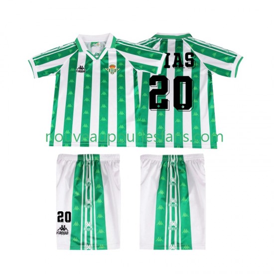 Maillot Real Betis Tomas Olias 20 1996 1997 Rétro Enfant Tenue Domicile Manche Courte