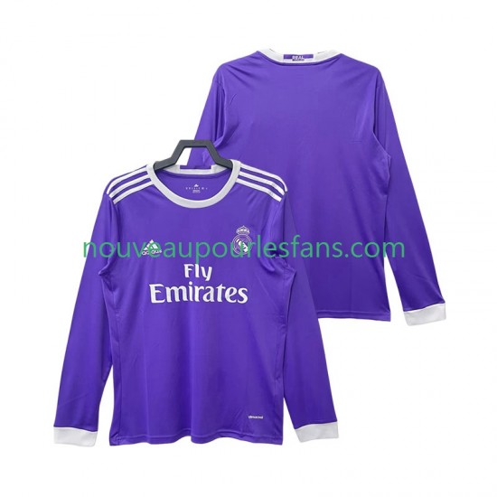 Maillot Real Madrid 2016 2017 Rétro Homme Tenue Extérieur Manche Longue