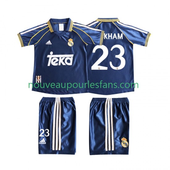 Maillot Real Madrid BECERHAM 23 Rétro Enfant Tenue 3ème 1999 1998 Manche Courte