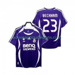Maillot Real Madrid Beckham 23 2007 Rétro Homme Tenue Extérieur 2006 Manche Courte