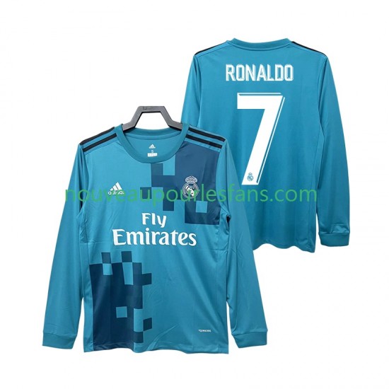 Maillot Real Madrid CRISTIANO RONALDO 7 2017 2018 Rétro Homme Tenue 3ème Manche Longue