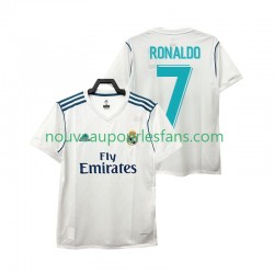 Maillot Real Madrid Cristiano Ronaldo 7 2017 Rétro Homme Tenue Domicile Manche Courte