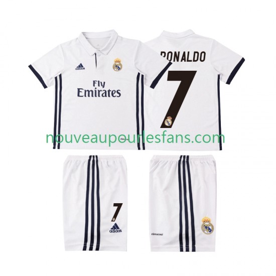 Maillot Real Madrid Cristiano Ronaldo 7 2016 2017 Rétro Enfant Tenue Domicile Manche Courte