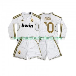 Maillot Real Madrid FIGO 10 2012 Rétro Enfant Tenue Domicile 2011 Manche Longue