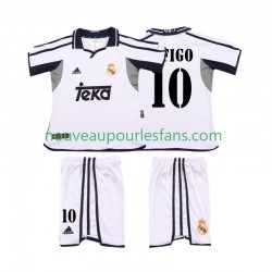 Maillot Real Madrid FIGO 10 2001 Rétro Enfant Tenue Domicile 2002 Manche Courte