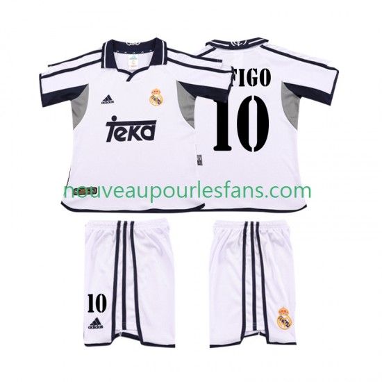 Maillot Real Madrid FIGO 10 2001 Rétro Enfant Tenue Domicile 2002 Manche Courte