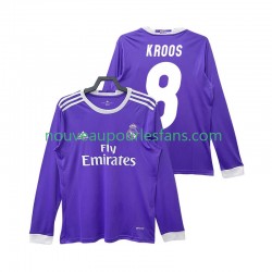 Maillot Real Madrid KROOS 8 2016 2017 Rétro Homme Tenue Extérieur Manche Longue