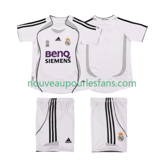 Maillot Real Madrid 2007 Rétro Enfant Tenue Domicile 2006 Manche Courte