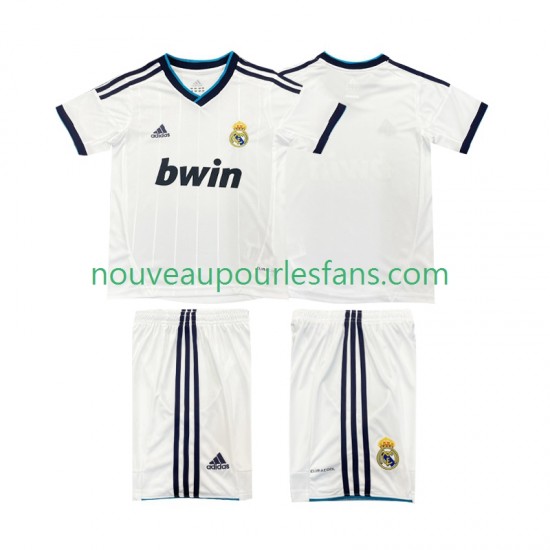 Maillot Real Madrid 2012 2013 Rétro Enfant Tenue Domicile Manche Courte