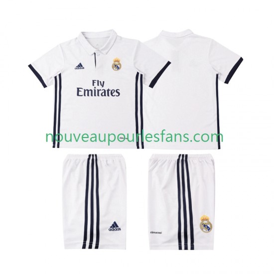 Maillot Real Madrid 2016 2017 Rétro Enfant Tenue Domicile Manche Courte
