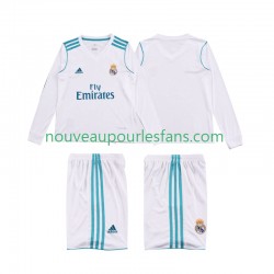 Maillot Real Madrid 2017 2018 Rétro Enfant Tenue Domicile Manche Longue