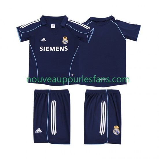Maillot Real Madrid 2005 Rétro Enfant Tenue Extérieur 2006 Manche Courte