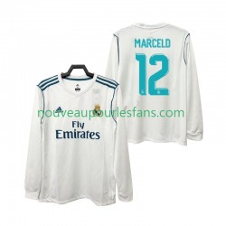 Maillot Real Madrid MARCELD 12 2017 2018 Rétro Homme Tenue Domicile Manche Longue