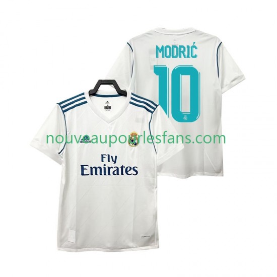 Maillot Real Madrid Modrić 10 2017 Rétro Homme Tenue Domicile Manche Courte