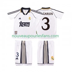 Maillot Real Madrid R CARLOS 3 2000 Rétro Enfant Tenue Domicile 1998 Manche Courte