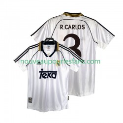 Maillot Real Madrid R.CARLOS 3 2000 Rétro Homme Tenue Domicile 1998 Manche Courte