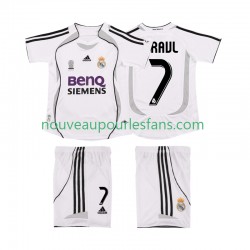 Maillot Real Madrid RAUL 7 2007 Rétro Enfant Tenue Domicile 2006 Manche Courte