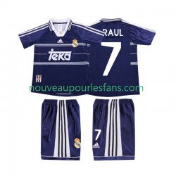 Maillot Real Madrid RAUL 7 Rétro Enfant Tenue Extérieur 1999 1998 Manche Courte