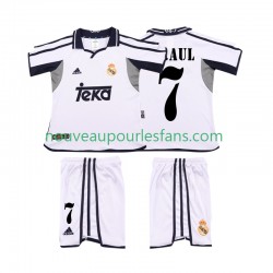Maillot Real Madrid RAUL 7 2001 Rétro Enfant Tenue Domicile 2002 Manche Courte