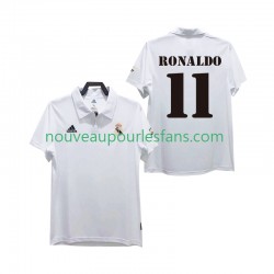 Maillot Real Madrid RONALDO 11 2003 Rétro Homme Tenue Domicile 2002 Manche Courte