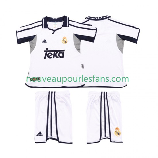Maillot Real Madrid 2001 Rétro Enfant Tenue Domicile 2002 Manche Courte