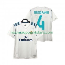 Maillot Real Madrid SERGIO RAMOS 4 2017 2018 Rétro Homme Tenue Domicile Manche Courte