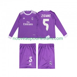 Maillot Real Madrid ZIDANE 5 2016 Rétro Enfant Tenue Extérieur Manche Longue