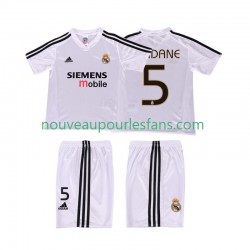 Maillot Real Madrid ZIDANE 5 2004 5 Rétro Enfant Tenue Domicile 2002 Manche Courte