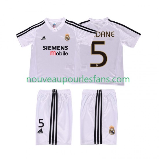 Maillot Real Madrid ZIDANE 5 2004 5 Rétro Enfant Tenue Domicile 2002 Manche Courte