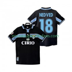 Maillot SS Lazio NEDVED 18 Rétro Homme Tenue Extérieur 1999 1998 Manche Courte