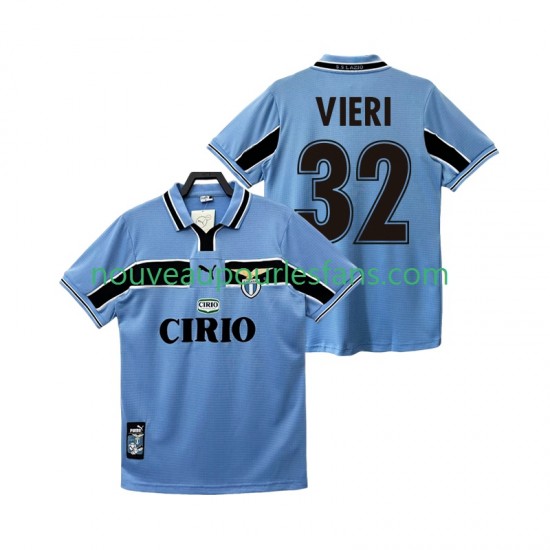 Maillot SS Lazio VIERI 32 Rétro Homme Tenue Domicile 1999 1998 Manche Courte