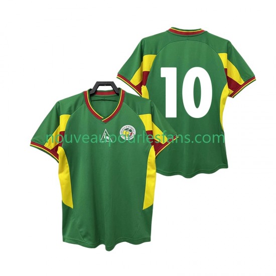Maillot Sénégal 10 Rétro Homme Tenue Extérieur 2002 Manche Courte