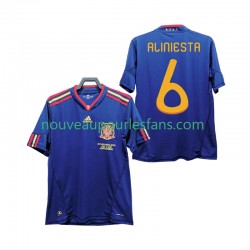 Maillot Espagne Andres Iniesta 6 Rétro Homme Tenue Extérieur 2010 Manche Courte