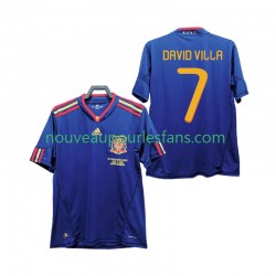 Maillot Espagne DAVID VILLA 7 Rétro Homme Tenue Extérieur 2010 Manche Courte