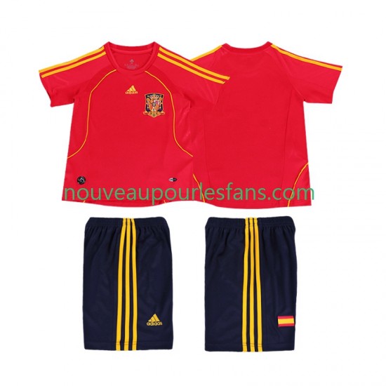 Maillot Espagne Rétro Enfant Tenue Domicile 2008 Manche Courte