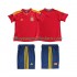 Maillot Espagne 2012 Rétro Enfant Tenue Domicile Manche Courte