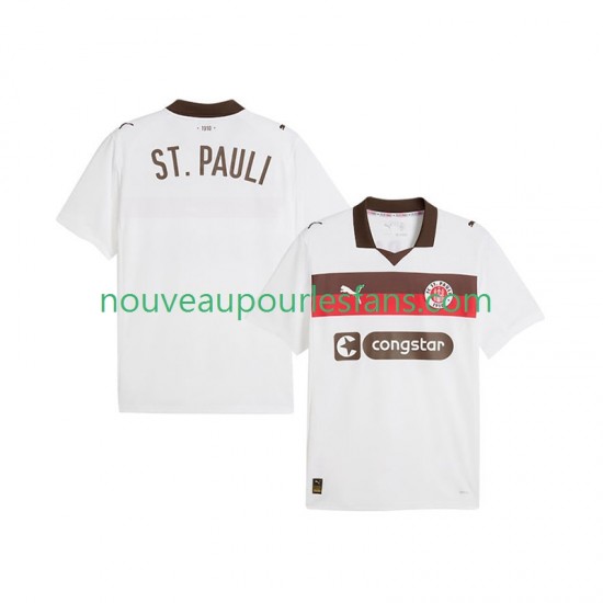 Maillot St. Pauli Homme Tenue Extérieur 2025-2026 Manche Courte