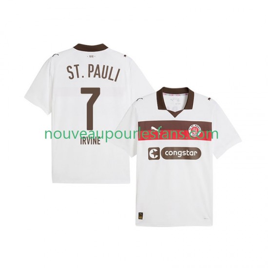 Maillot St. Pauli Jackson Irvine 7 Homme Tenue Extérieur 2025-2026 Manche Courte